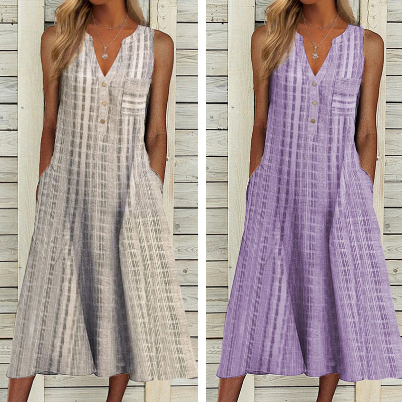 Sleeveless V-Neck Dress