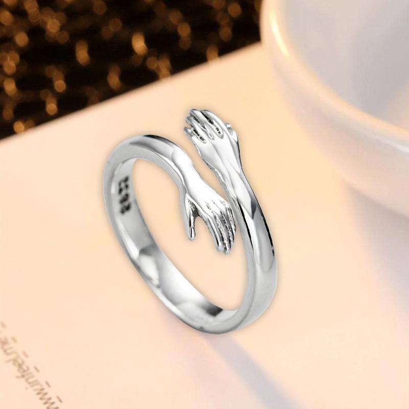 🤩To Granddaughter -925 Sterling Silver Hug Ring (Adjustable - One Size Fits All)💕