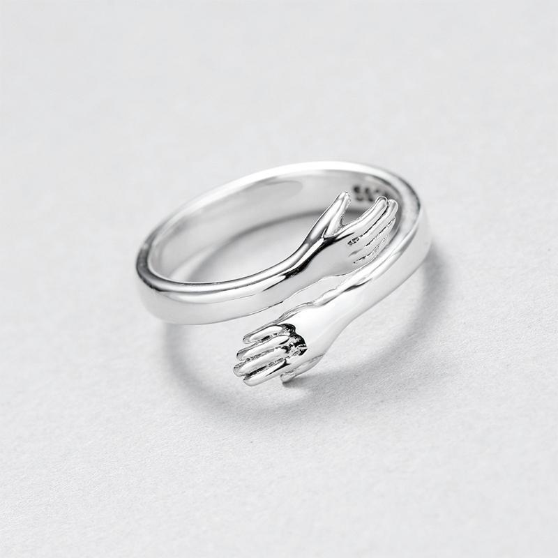 🤩To Granddaughter -925 Sterling Silver Hug Ring (Adjustable - One Size Fits All)💕