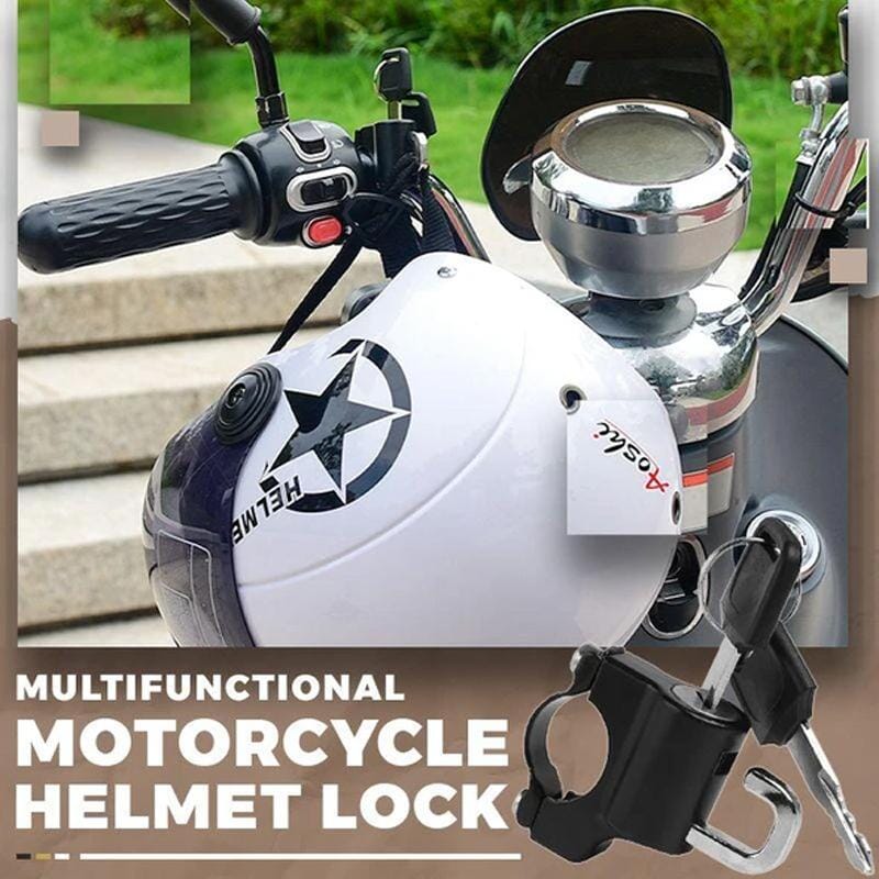 Multifunctional motorcycle helmet security lock