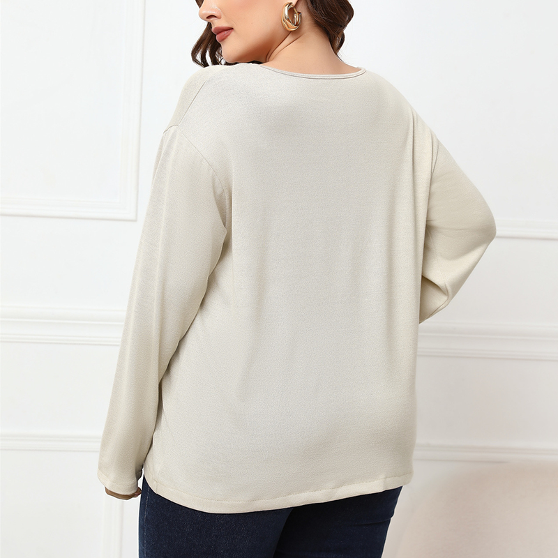 Plus Size Crossover Long Sleeve Top