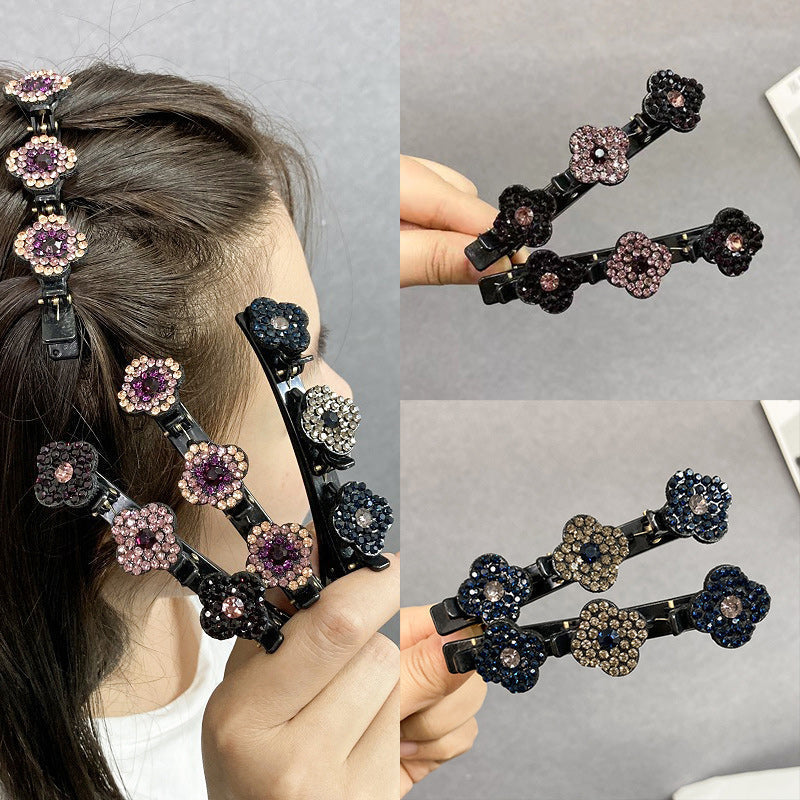 🎁Sparkling Crystal Stone Braided Hair Clips