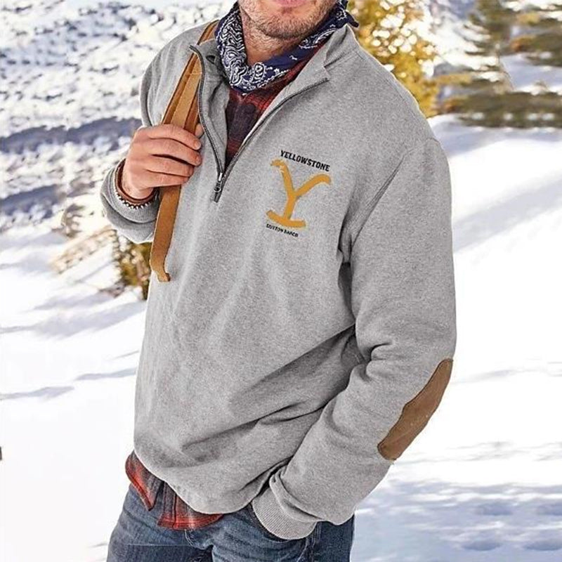 Zip-up Print Sweatshirt