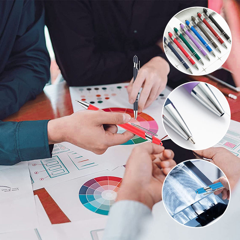 ✏️Metal push aluminum rod ballpoint pen, 8 pcs