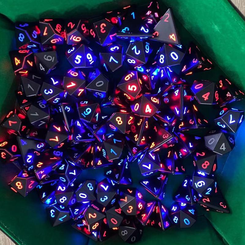 Polyhedral Glowing Game Dice Set (7 pcs)