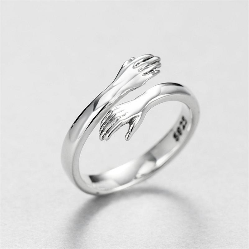 🤩To Granddaughter -925 Sterling Silver Hug Ring (Adjustable - One Size Fits All)💕
