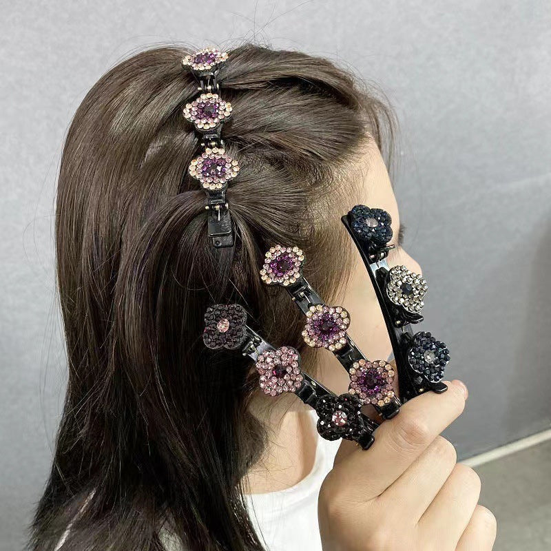 🎁Sparkling Crystal Stone Braided Hair Clips