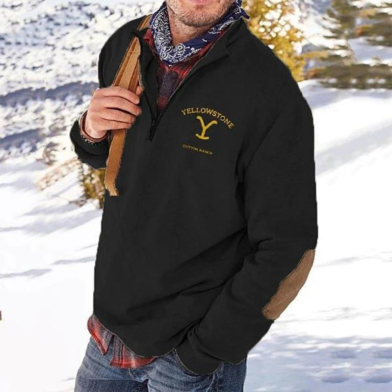 Zip-up Print Sweatshirt