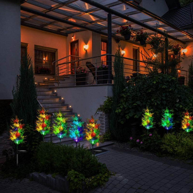 🎄Solar Christmas LED Colored Pine and Cypress Tree Light, 2 Pcs🌟