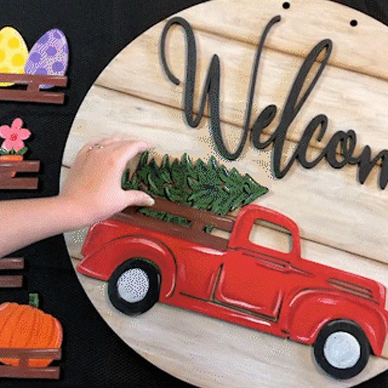 Interchangeable Vintage Truck Welcome Sign