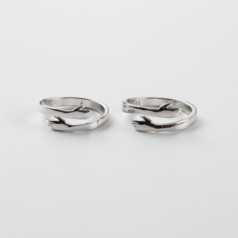 🤩To Granddaughter -925 Sterling Silver Hug Ring (Adjustable - One Size Fits All)💕