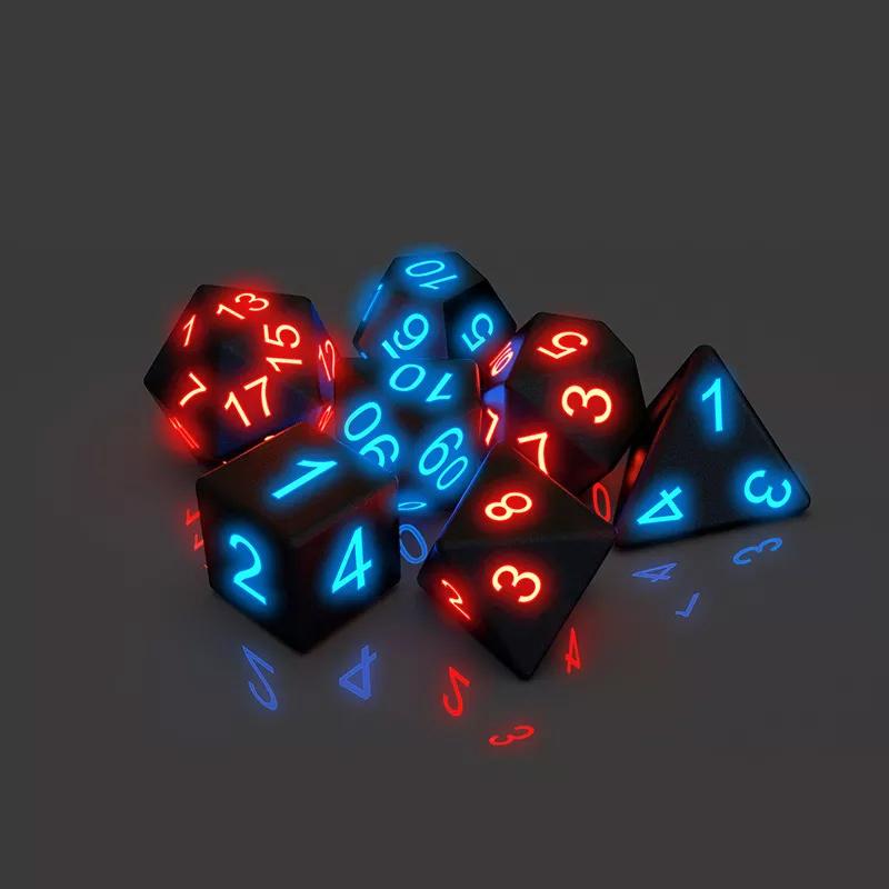 Polyhedral Glowing Game Dice Set (7 pcs)