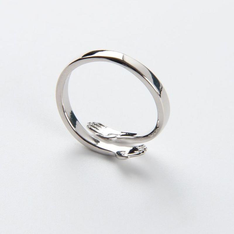 🤩To Granddaughter -925 Sterling Silver Hug Ring (Adjustable - One Size Fits All)💕