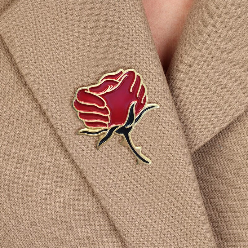 Rose Enamel Lapel Pin