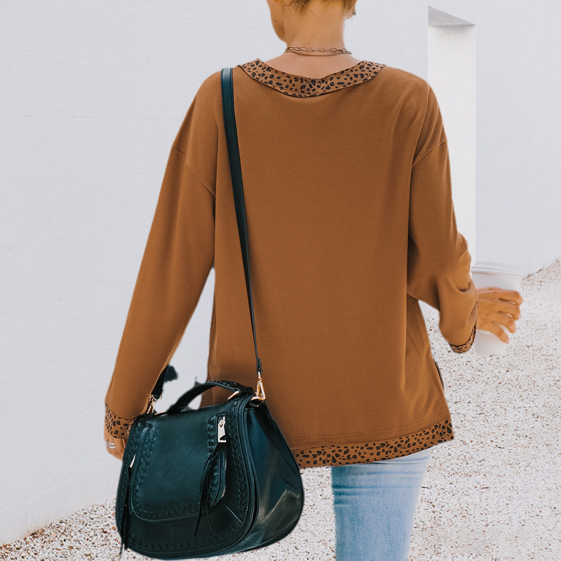V-neck sexy off-the-shoulder T-shirt