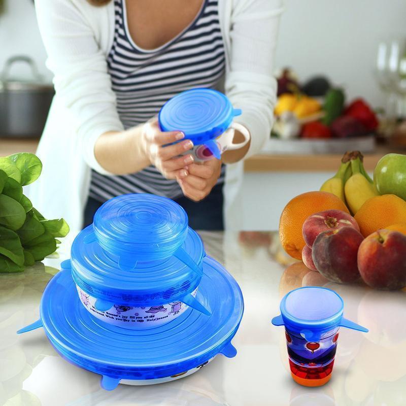 🔥Stretchable food silicone lid, 6 pieces