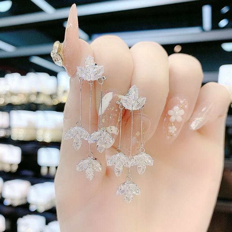 Crystal Maple Leaf Earrings
