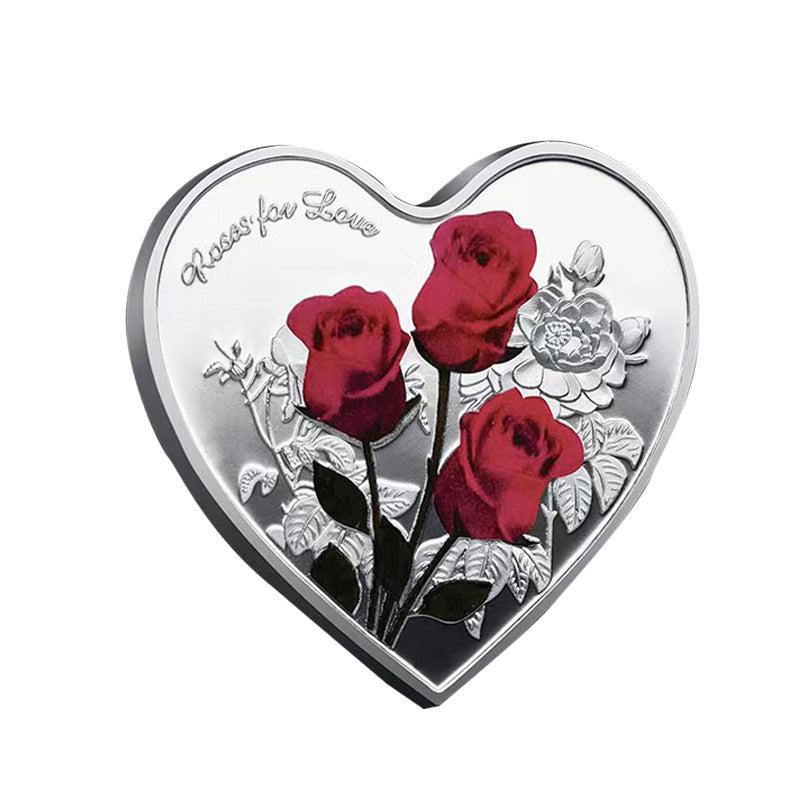Rose Heart-Shaped Commemorative Coin